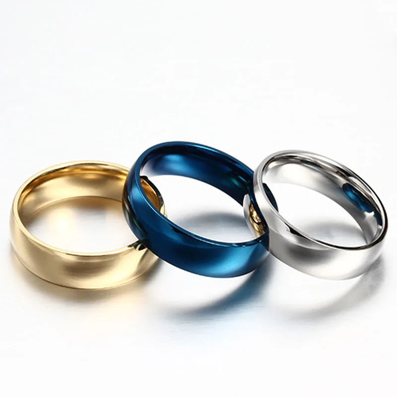 Simple Classic Dome Wedding Rings Jewelry