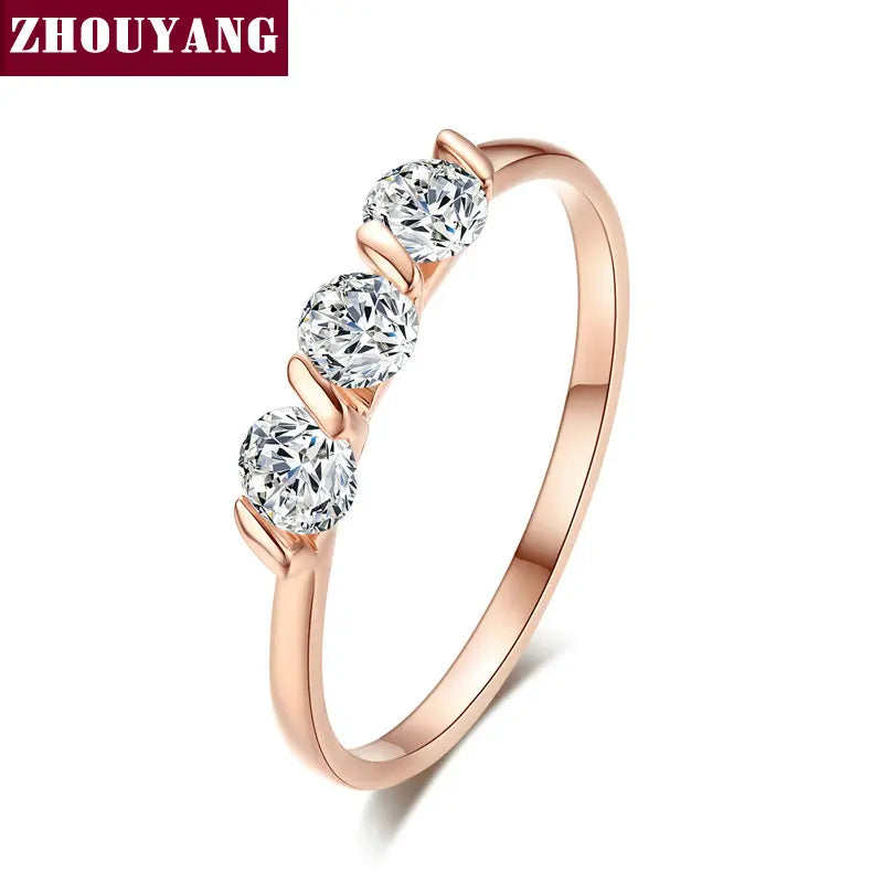 ZHOUYANG Austrian Crystal Dainty Ring Jewelry