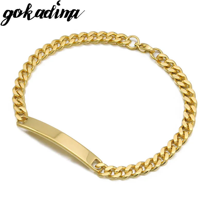 GOKADIMA Gold Color Stainless Steel Bracelet Jewelry