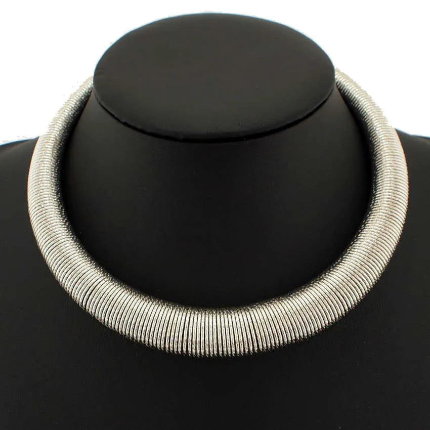 UKEN Chunky Metal Torques Collar Chokers Necklaces Jewelry