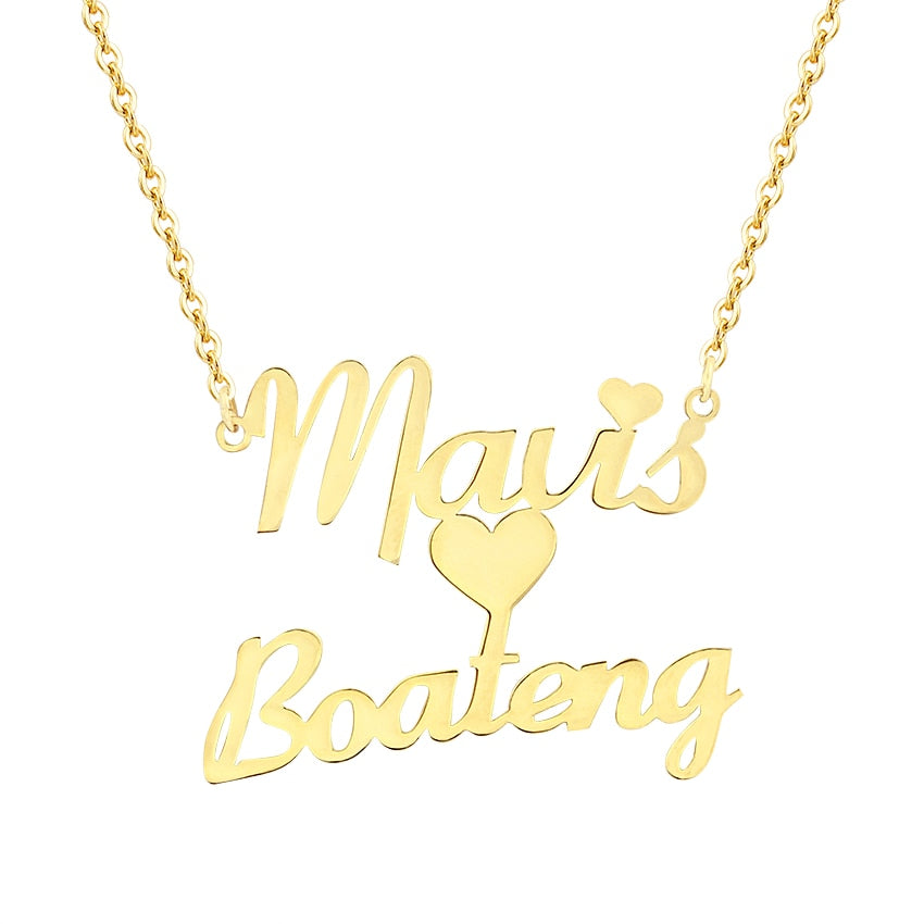 Personalized Custom Double Names Necklace Customized Jewelry