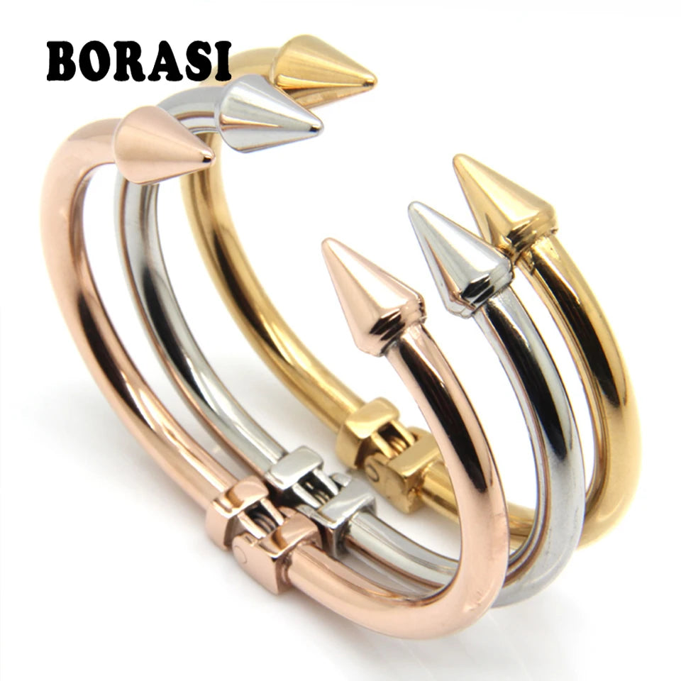 BORASI Stainless Steel Jewelry Conical Arrows Bracelets & Bangles