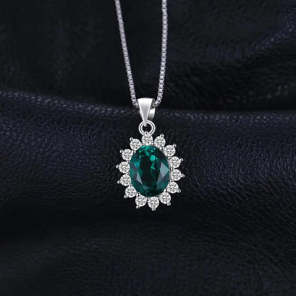 JEWELRY PALACE Green Emerald Middleton Pendant Necklace Jewelry