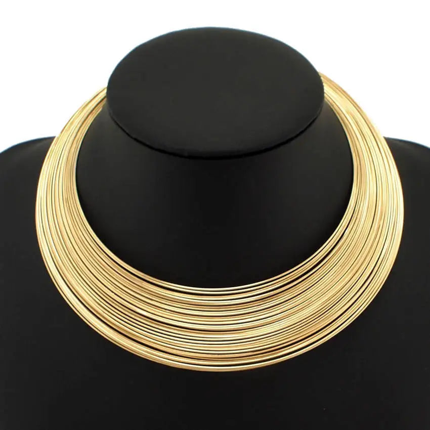 MANILAI Fashion Multilayer Metal Necklace Indian Jewelry