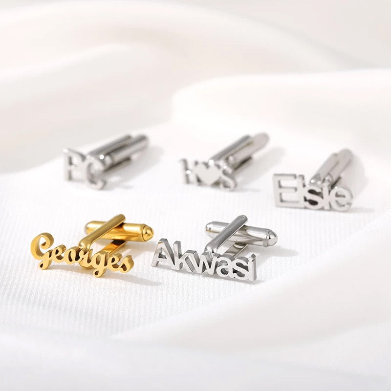 Fashion Personalized Letter Name Cufflinks  Jewelry