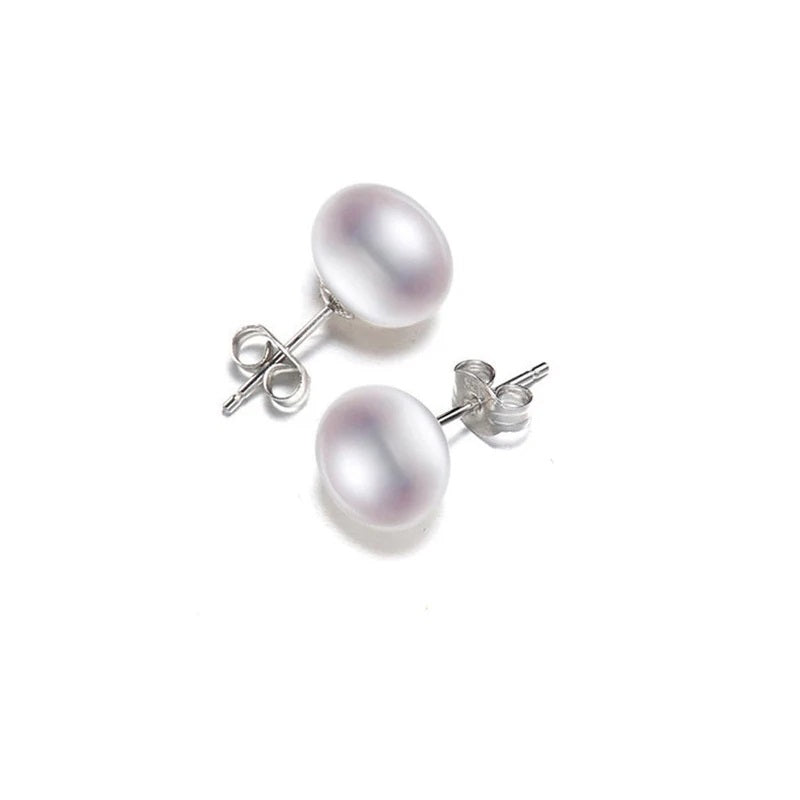 ASHIQI Natural Freshwater Pearl Stud Earrings Jewelry