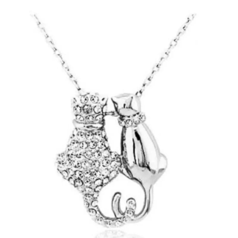 TIGER TOTEM Shine Rhinestones Couple Pendant Necklace Jewelry